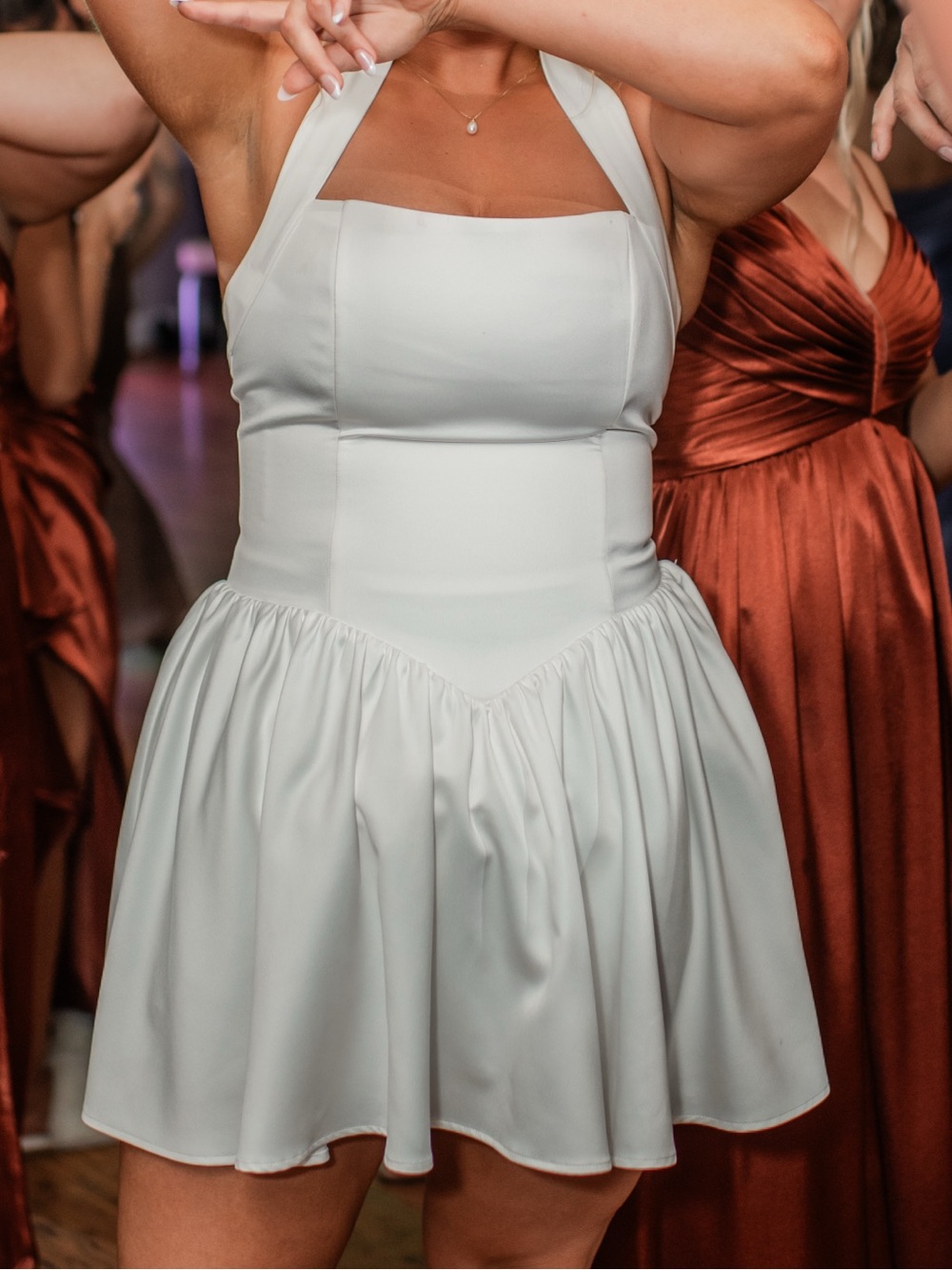 LEAU White Halter Mini Dress